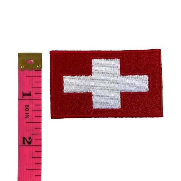 Flag of Switzerland Swiss Embroidered Patch - Picture 3 of 4